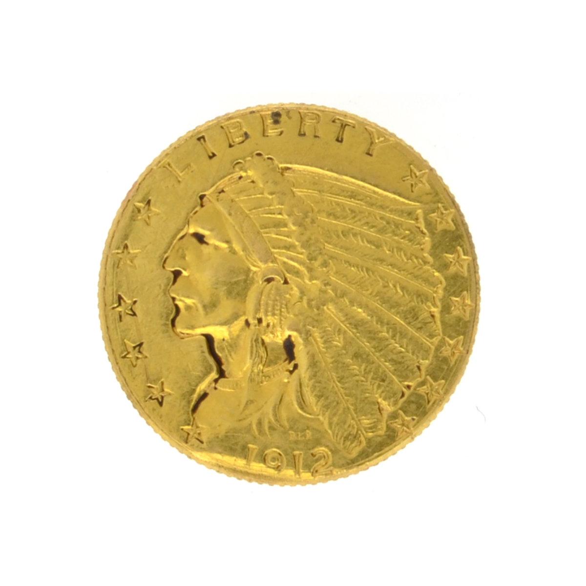 1912 $2.50 Indian Head Gold Coin