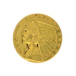 1912 $2.50 Indian Head Gold Coin