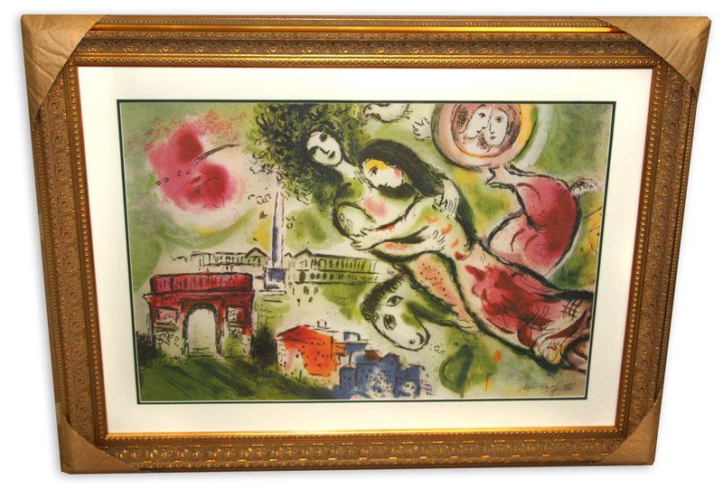 Marc Chagall (After) 'Romeo and Juliet' Museum Framed & Matted