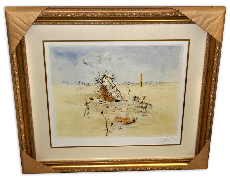 Salvador Dali (After) 'Cosmic Horseman' Museum Framed & Matted