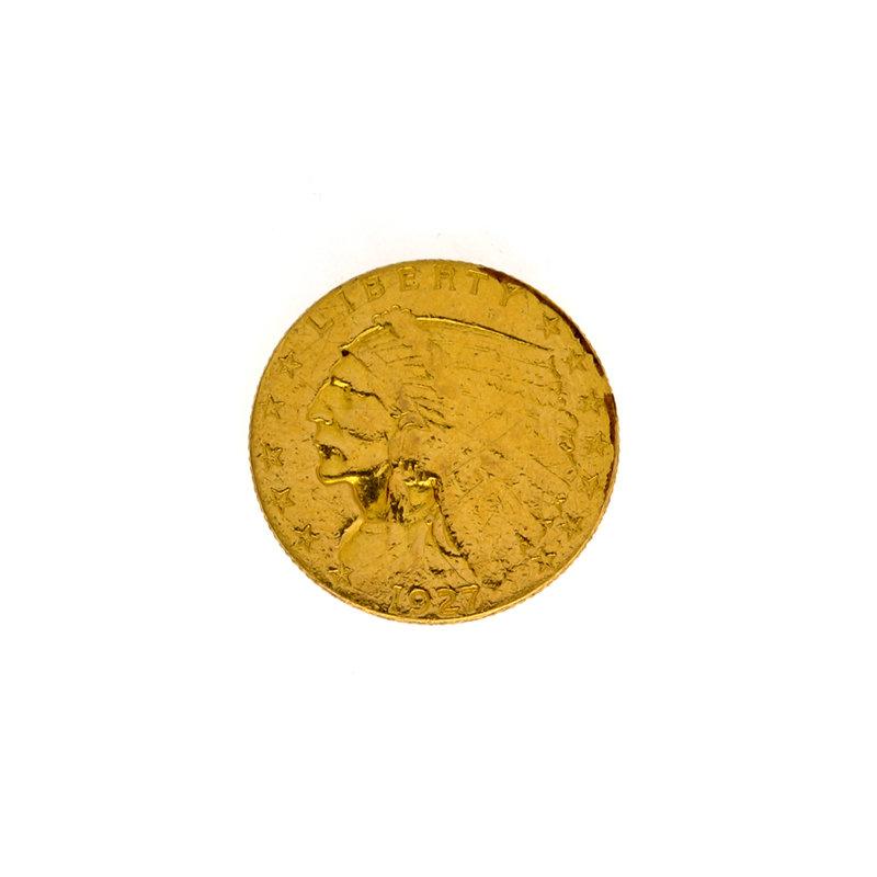 *1927 $2.50 U.S. Indian Head Gold Coin (DF)