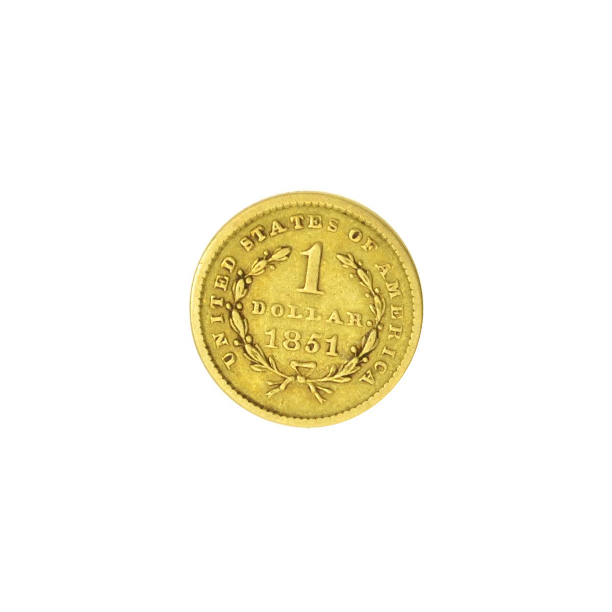 1851 $1 U.S. Liberty Head Gold Coin