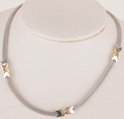 *Fine Jewelry 14KT White/Yellow Gold, 16'' Weave Style Necklace (FJ F322)