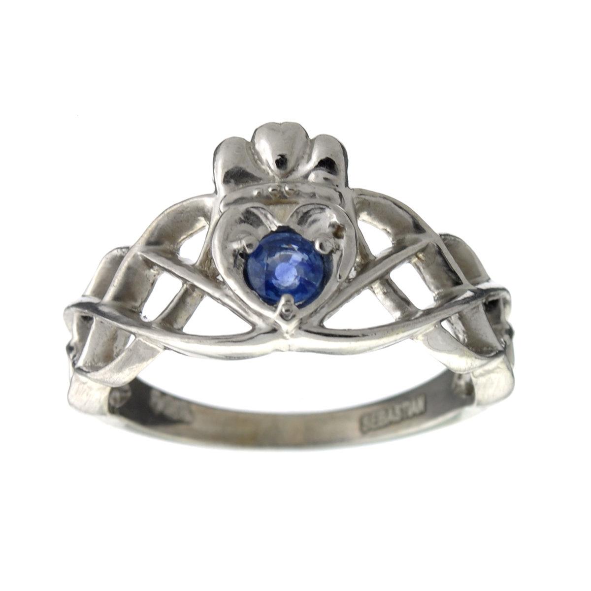 Rare Designer Sebastian Vintage, Blue Sapphire  And Sterling Silver Ring