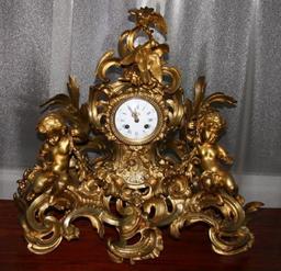 1900's French Bronze Clock-Mint Condition -P-