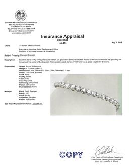 APP: 12k *Fine Jewelry 14KT White Gold, 4.00CT Round Brilliant Cut Diamond Bracelet (VGN A-41)