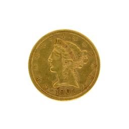 *1901-S $5 Liberty Head Gold Coin (DF)