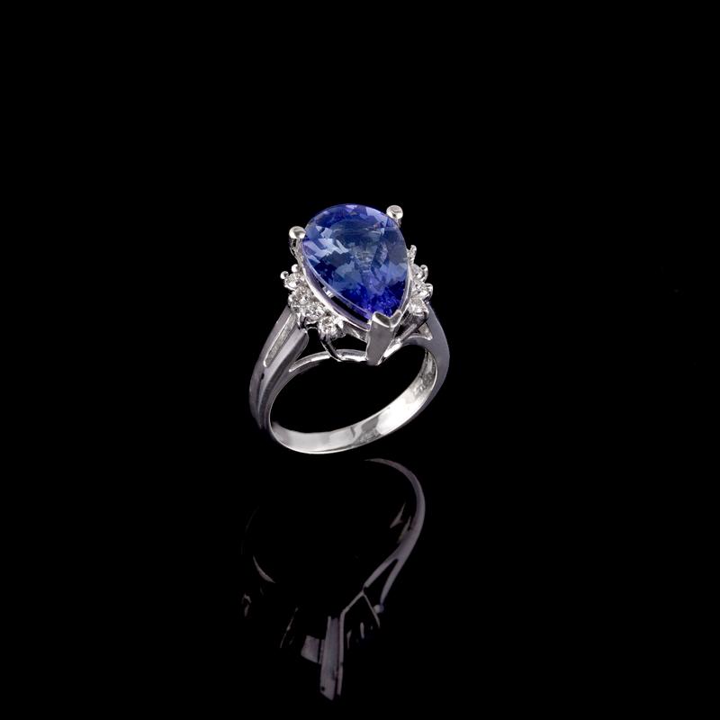 APP: 16.1k Fine Jewelry 14kt White Gold, 7.60CT Tanzanite And Diamond Ring