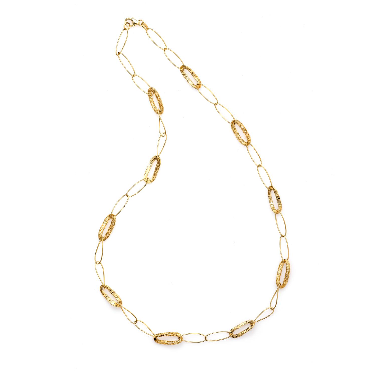 *Fine Jewelry 14KT Gold, Oval Links, Open Cage, 7.5GR. 22'' Necklace (GL Neck 3A/3B)