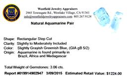 APP: 1.2k 3.06CT Rectangular Cut Natural Aquamarine Parcel