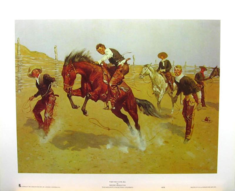 FREDERIC REMINGTON (After) Turn Him Loose Bill Print, 24'' x 19.5''