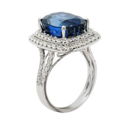 APP: 78.6k *18K Gold 11.22ct Blue Sapphire and 0.88ctw Diamond Ring (GIA CERTIFIED) (Vault_R3 7125)