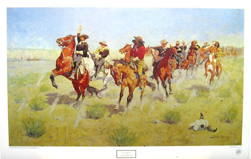 FREDERIC REMINGTON (After) Halt-Dismount Print, 32'' x 20.5''