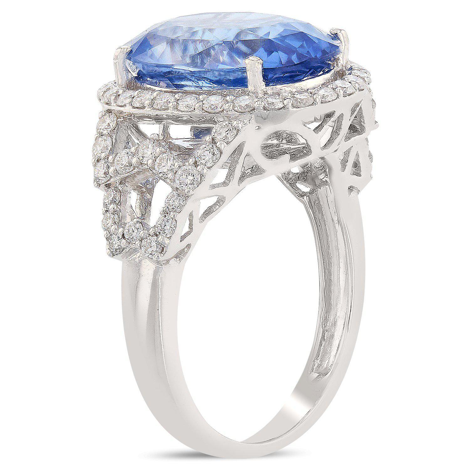 APP: 66.6k *8.62ct NATURAL UNHEATED BLUE SAPPHIRE and 0.79ctw Diamond Platinum Ring (Vault_R3 22619)