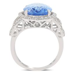 APP: 66.6k *8.62ct NATURAL UNHEATED BLUE SAPPHIRE and 0.79ctw Diamond Platinum Ring (Vault_R3 22619)