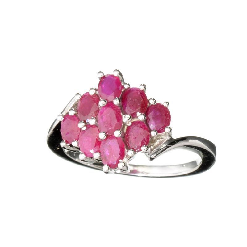 Fine Jewelry Designer Sebastian 1.89CT Oval Cut Ruby And Platinum Over Sterling Silver Ring