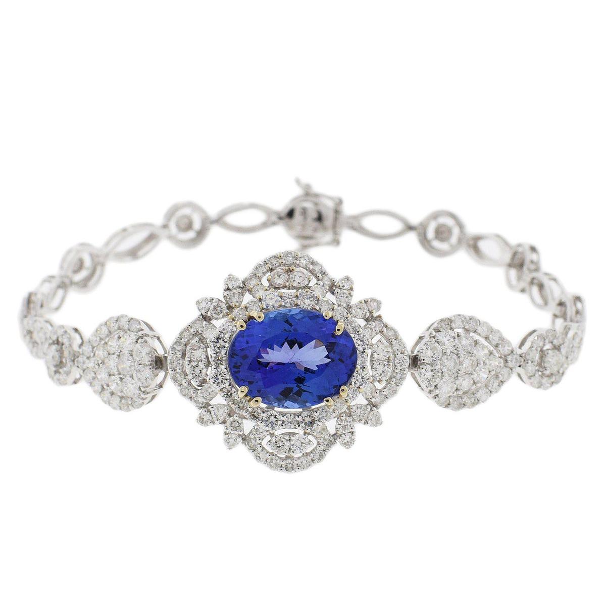 APP: 27.5k *18K Gold 5.83ct Tanzanite and 4.02ctw Diamond Bracelet (Vault_R3 2322)