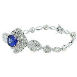 APP: 27.5k *18K Gold 5.83ct Tanzanite and 4.02ctw Diamond Bracelet (Vault_R3 2322)