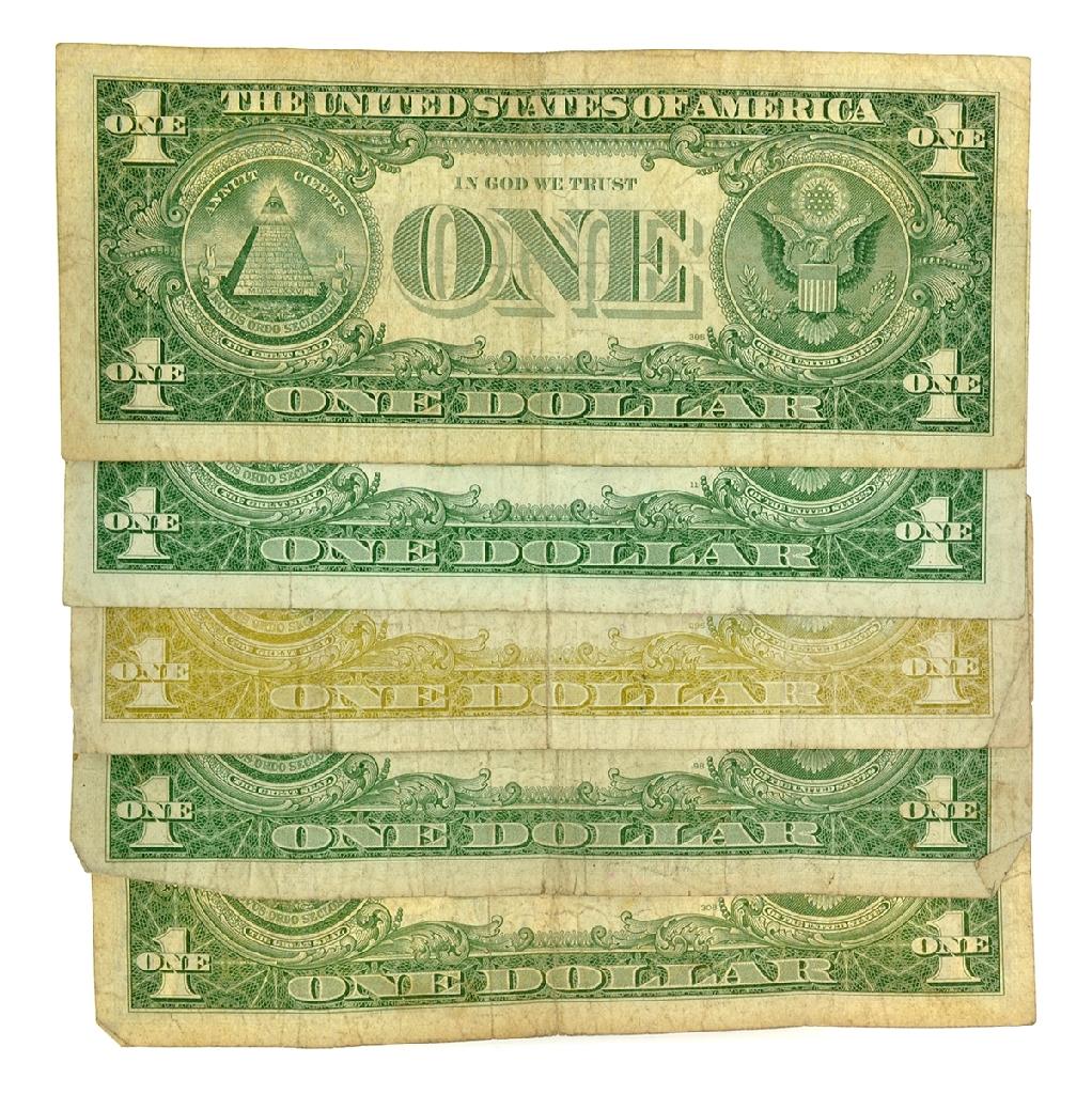 (5) 1957 $1 U.S. Silver Certificates