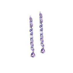APP: 2.7k Fine Jewelry 2.63CT Mixed Cut Tanzanite And Platinum Over Sterling Silver Earrings