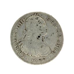 1799 Extremely Rare Eight Reales American First Silver Dollar Coin