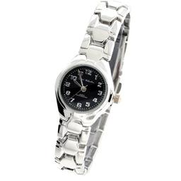 Ralph Valentin Women's Round Stainless Steel Black & Silver Watch