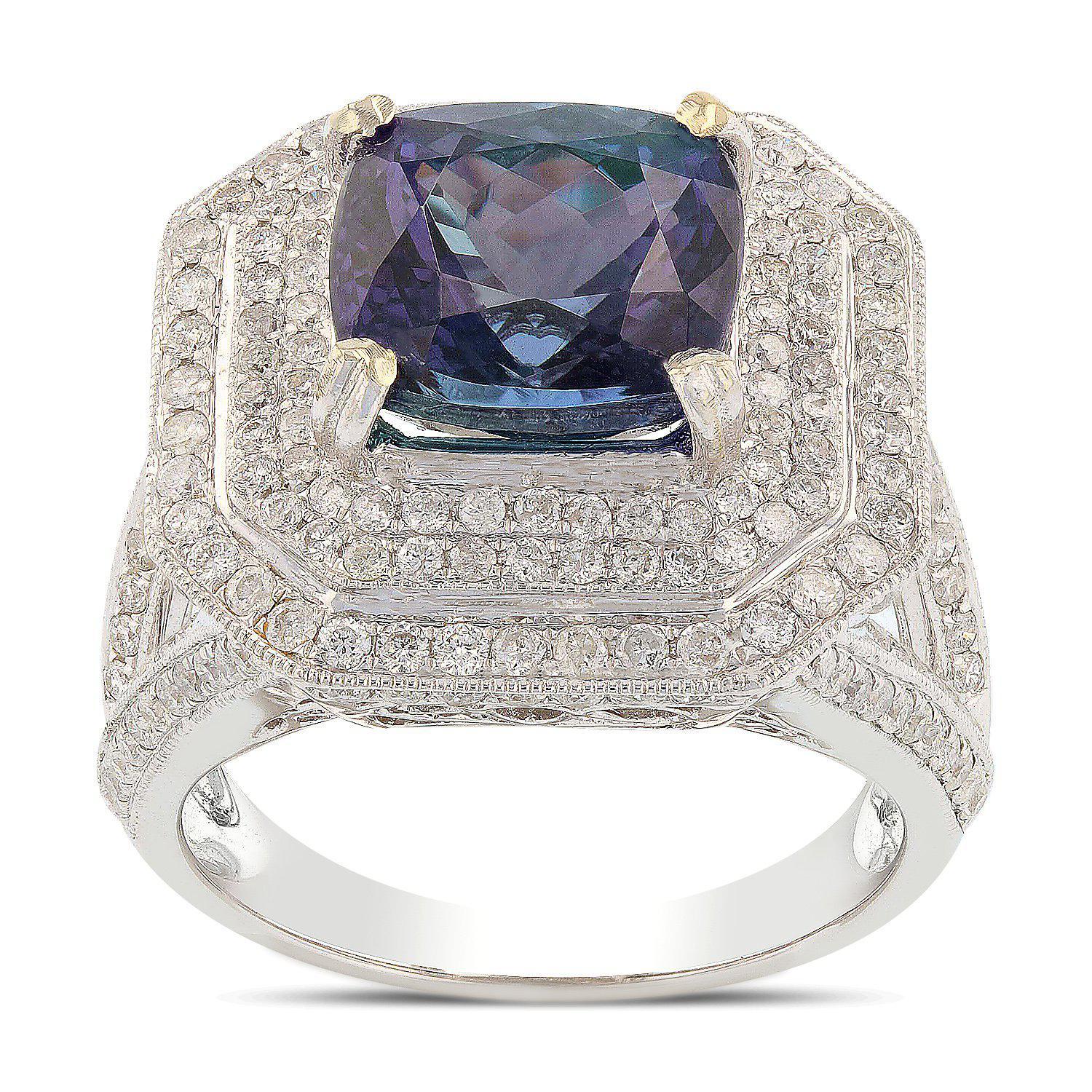 APP: 16.2k *4.18ct Tanzanite and 0.78ctw Diamond 18KT White Gold Ring (Vault_R6A 4814)