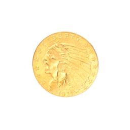 Very Rare 1911 $2.50 U.S. Indian Head Gold Coin Great Investment