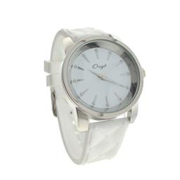 New Onyk, Stainless Steel Back, Water Resistant, White Rubber Strap, Ladies Watch