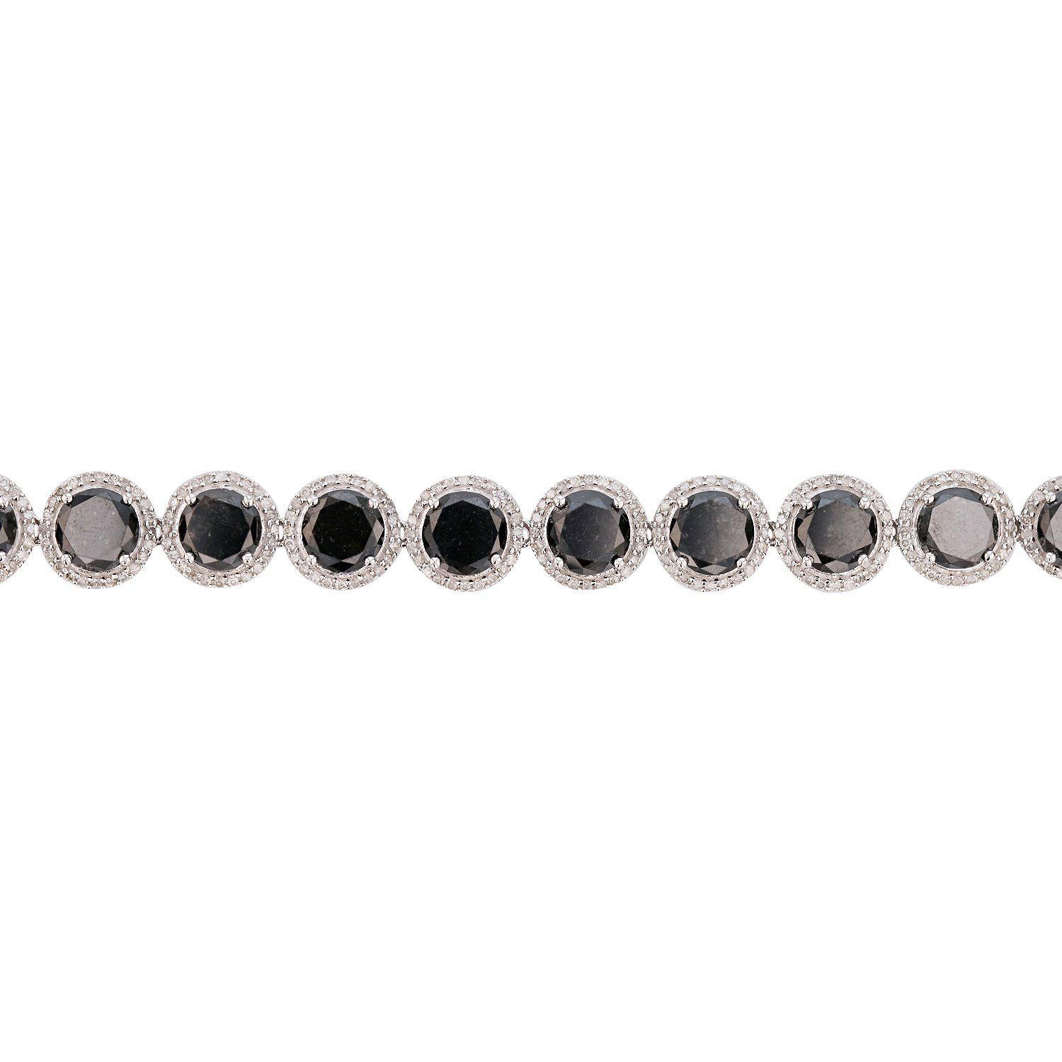 APP: 70.1k *63.28ctw Black Diamond and 4.94ctw White Diamond 14KT White Gold Necklace (Vault_R7_2396