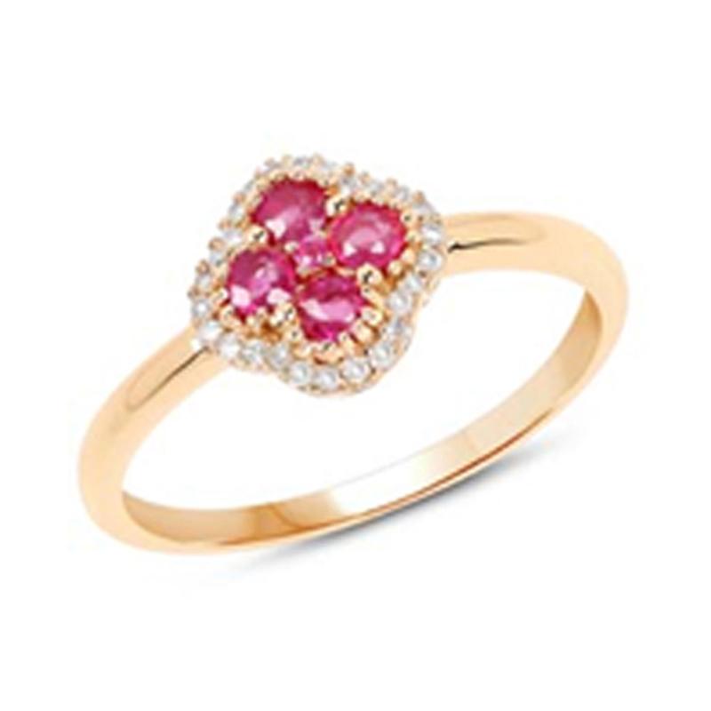 *Fine Jewelry 14 KT Gold, 2.31CT Ruby Round And White Diamond Ring (Q-R20606RWD-14KY)