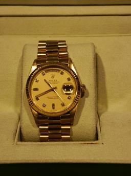 *Rolex Mens President Single Dial Watch-Original Box -P-