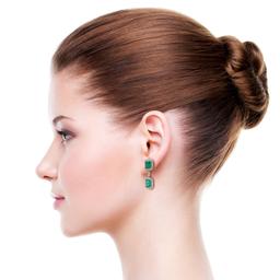 APP: 64.2k *9.53ctw Emerald and 1.93ctw Diamond 18K White Gold Earring (Vault_R7_23873)