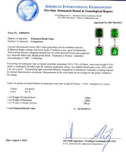 APP: 64.2k *9.53ctw Emerald and 1.93ctw Diamond 18K White Gold Earring (Vault_R7_23873)