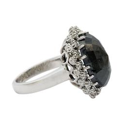 APP: 15.6k *6.97ct Fancy Black CENTER Diamond 14KT White Gold Ring (7.27ctw Diamonds) (Vault_R7_7136