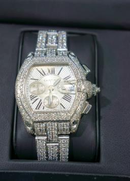 *Cartier Mens Roadster Chrono Watch - Diamonds XL -P-