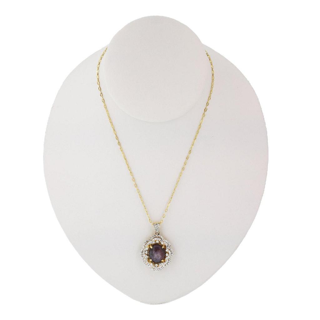 APP: 5.3k *Silver 19.03ct Ruby and 1.83ctw Colorless Sapphire Silver Pendant/Necklace (Vault_R8_1528