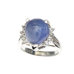 Fine Jewelry 9.50CT Violet Blue Tanzanite And Colorless Topaz Platinum Over Sterling Silver Ring