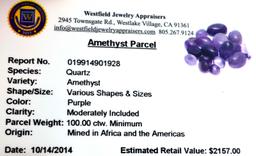 APP: 2.2k 100.00CT Various Shapes & Sizes Amethyst Parcel