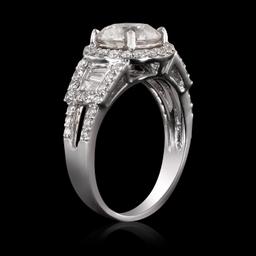 APP: 28.9k *2.02ct SI3 CLARITY CENTER Diamond 18K White Gold Unity Ring (2.97ctw Diamonds) EGL USA C