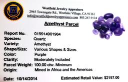 APP: 2.2k 100.00CT Various Shapes And Sizes Amethyst Parcel