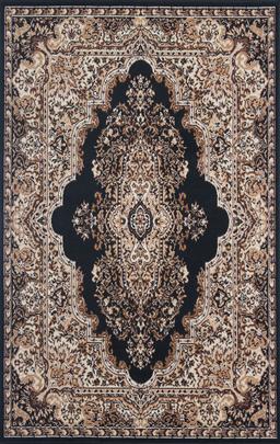 Gorgeous 5x8 Emirates (1513) Black Rug  Plush, High Quality Made in Turkey (No Rugs Sold Out Of Coun