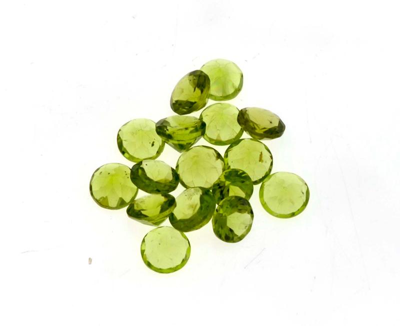 APP: 3.2k 21.00CT Round Cut Green Peridot Parcel