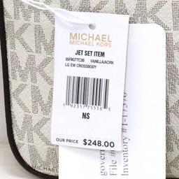 Gorgeous Brand New Never Used Vanilla W/Acorn Michael Kors Large East West Crossbody Tag Price $248.