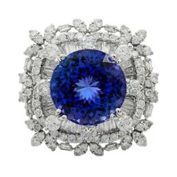 APP: 28.1k *8.19ct DARK Tanzanite and 2.72ctw Diamond 18KT White Gold Ring (GIA CERTIFIED) (Vault_R9