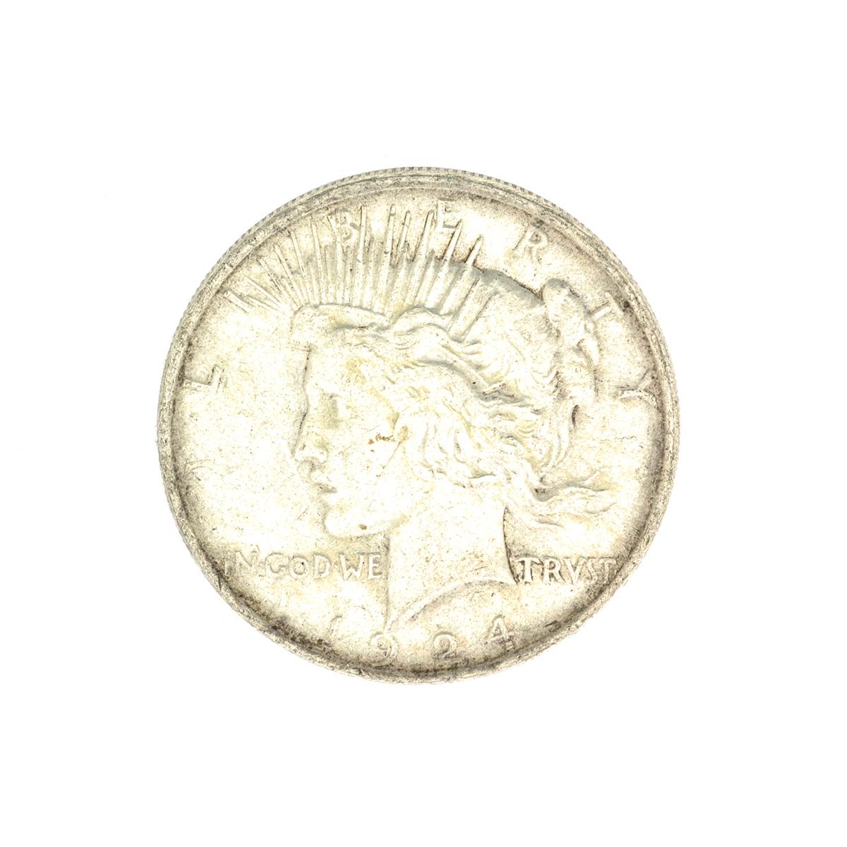 1924 U.S. Peace Type Silver Dollar Coin