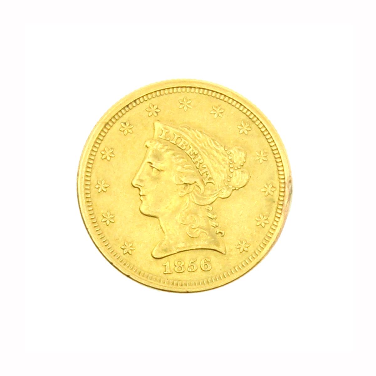 Rare 1856 $2.50 U.S. Liberty Head Gold Coin