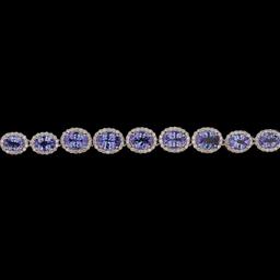 APP: 48.3k 32.27ctw Tanzanite and 7.56ctw Diamond 14KT White Gold Necklace (Vault_R10_15012)