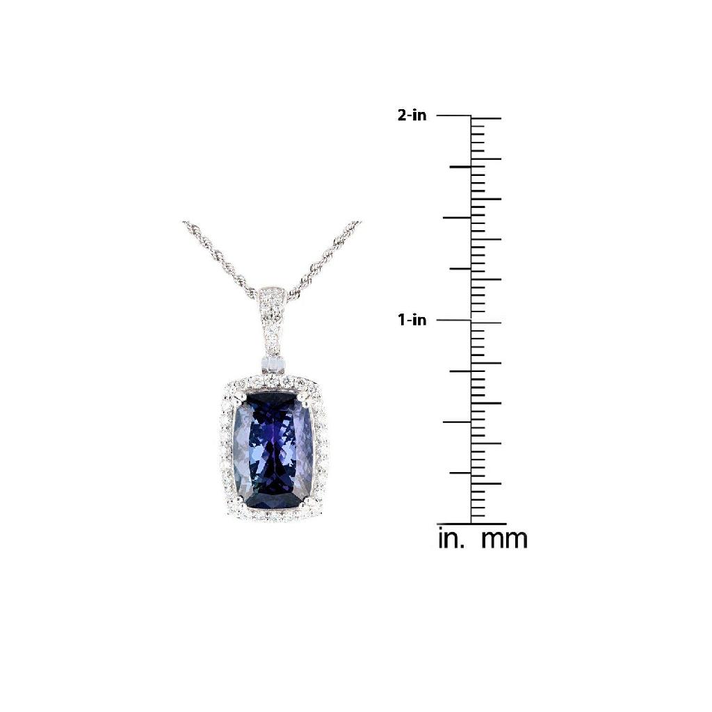 APP: 39k 13.89ct Tanzanite and 0.73ctw Diamond Platinum Pendant/Necklace (GIA CERTIFIED) (Vault_R10_