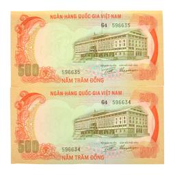 Vietnam South P33a 500 Dong Banknotes (2)